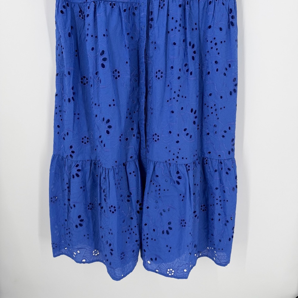 Chicos 100% Cotton Eyelet Tiered Midi Dress Womens SZ 2.5 US 14 Large - Picture 6 of 10